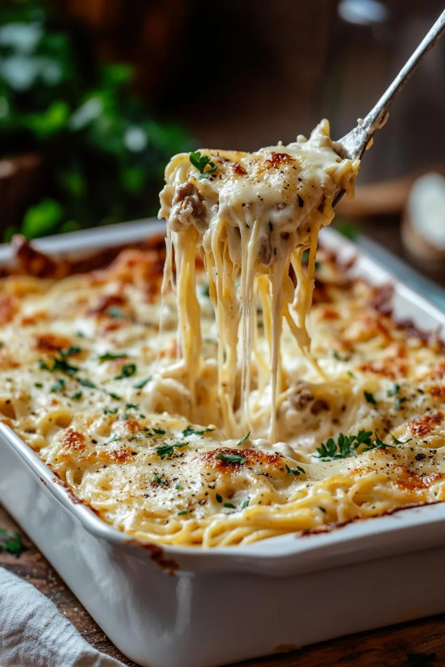 Krämmig söderländsk spaghetti gratäng