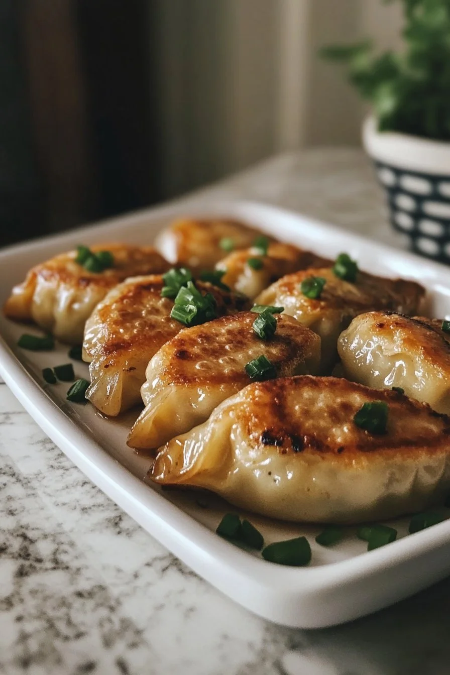 Kyckling Potstickers (Stekta Dumplings)