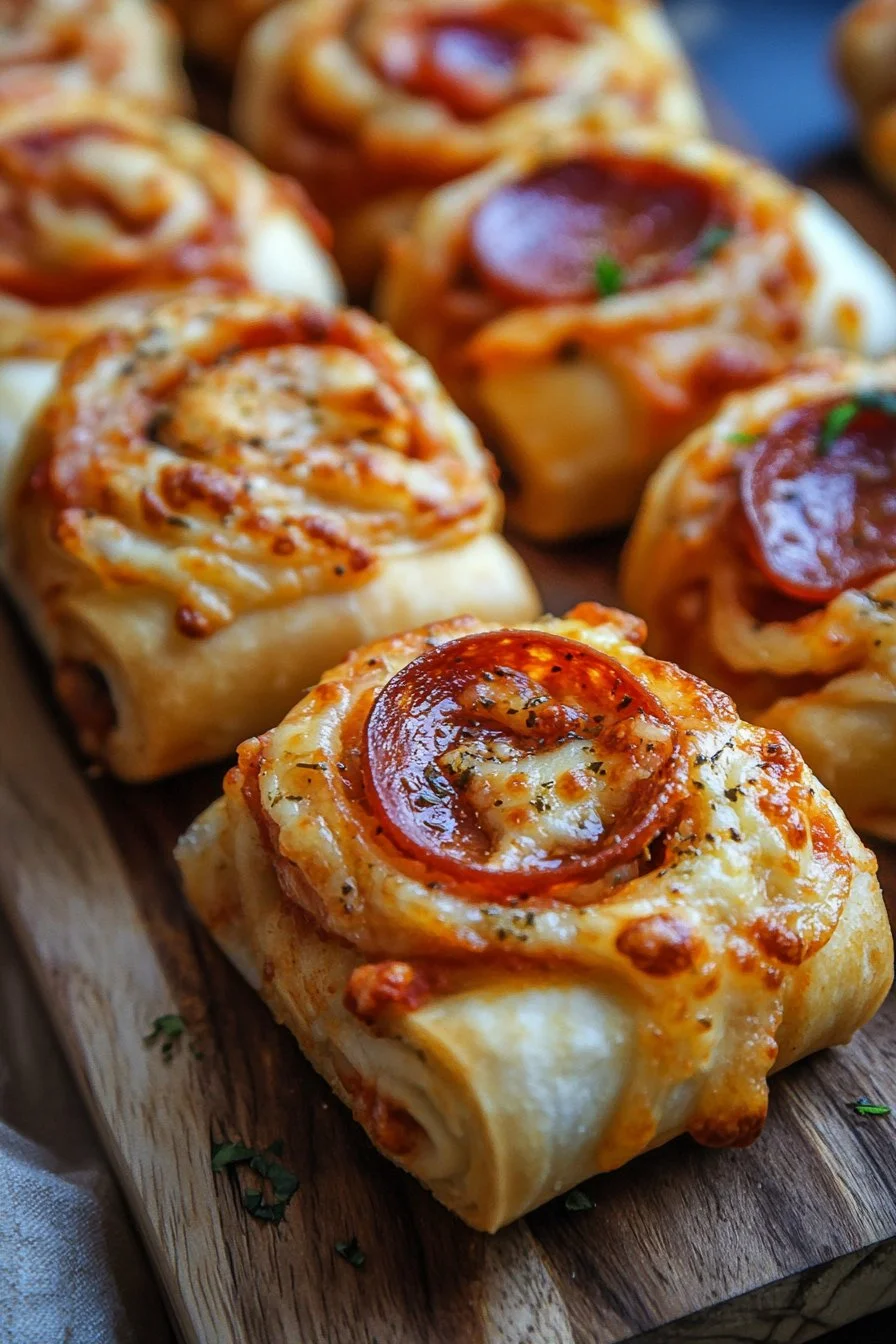 Ostiga pepperoni-pizzarullor