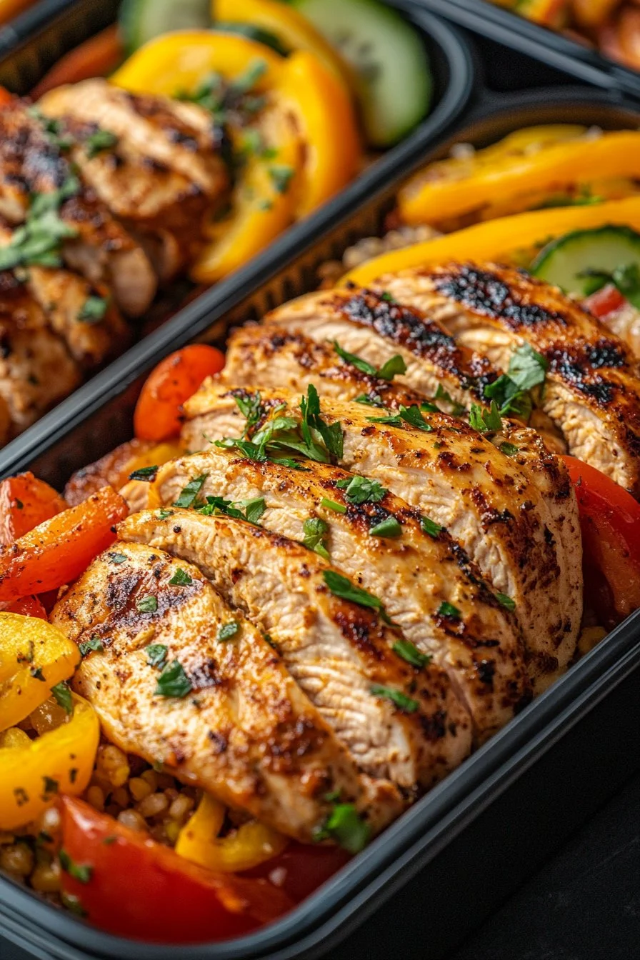 Kycklingfajita måltidsförberedelse skålar