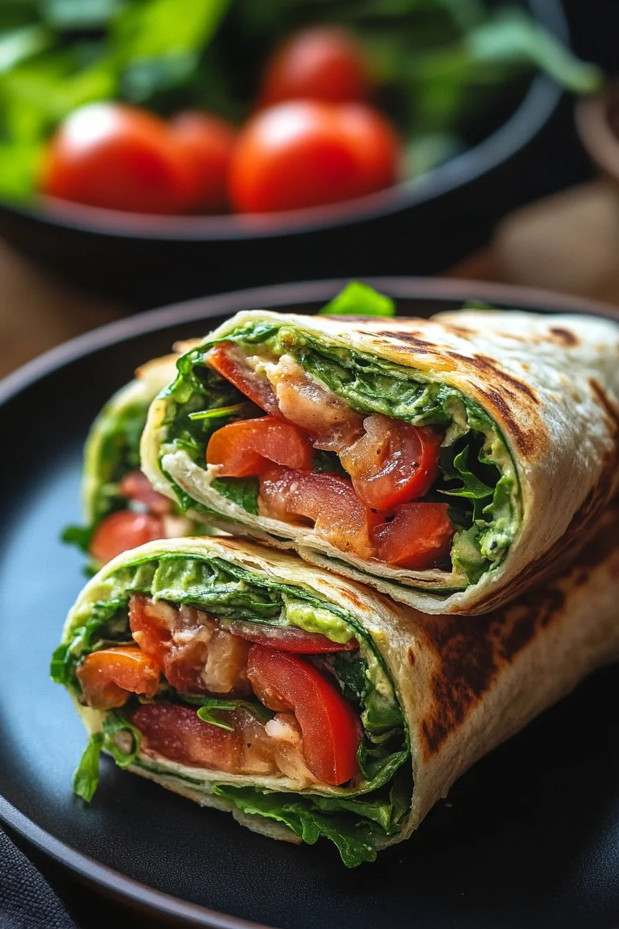 Hälsosamma BLT-wraps med hemlig sås