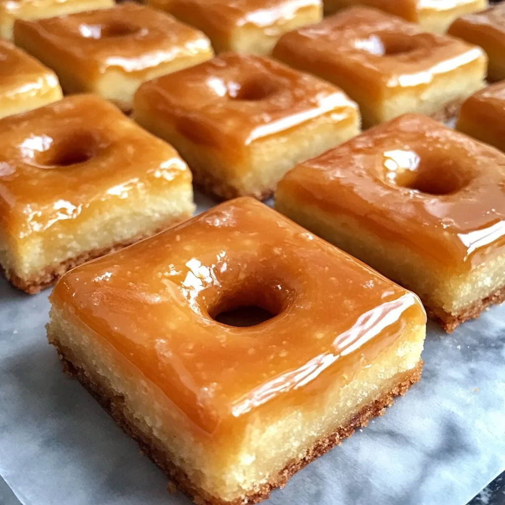 Bakade lönnsirapsdonutbarer färdiga att njuta av, med lönnsirapssmak.