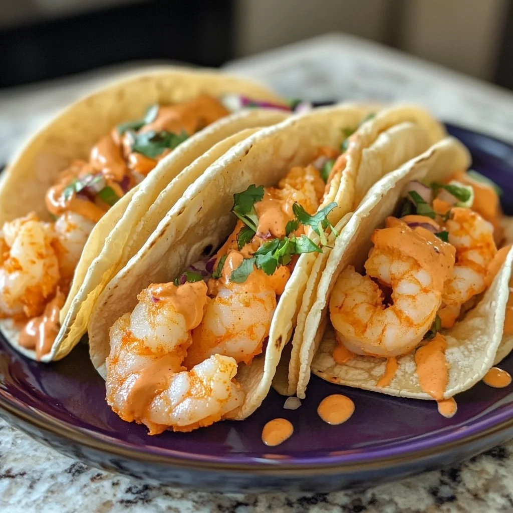 Bang Bang räkor tacos med smakrika räkor och fräscha ingredienser.
