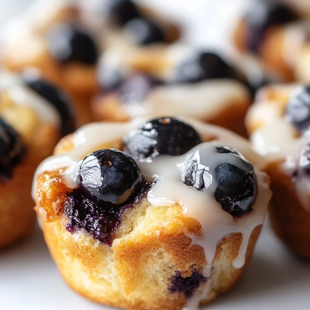 Blåbärs monkey bread muffins med en gyllenbrun yta