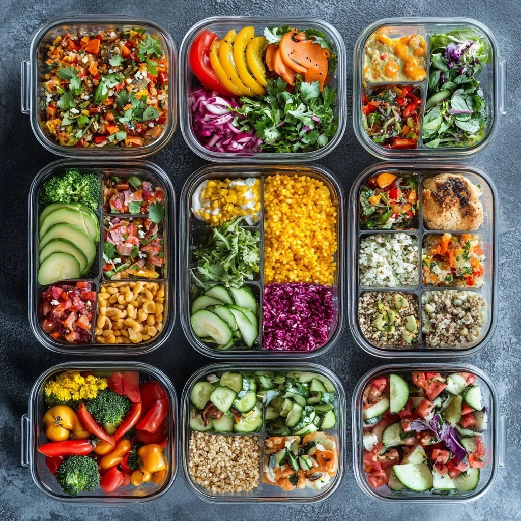 Person som bygger sin egen lunchlåda med fräscha råvaror