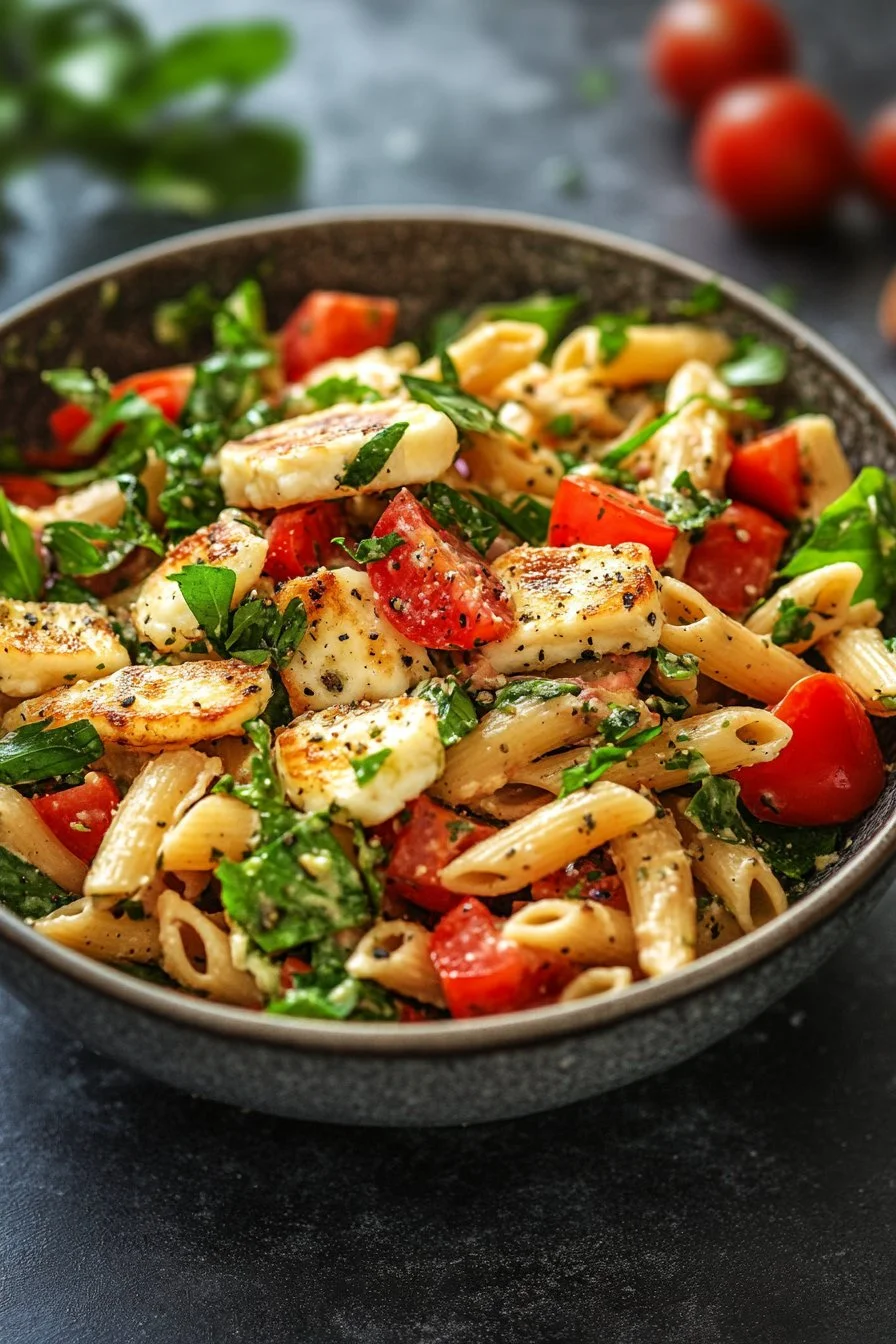 Lätt Halloumi Pastasallad