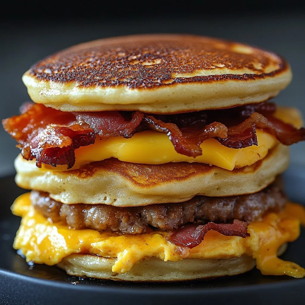 Hemlagad McGriddle frukostsmörgås med bacon och ägg