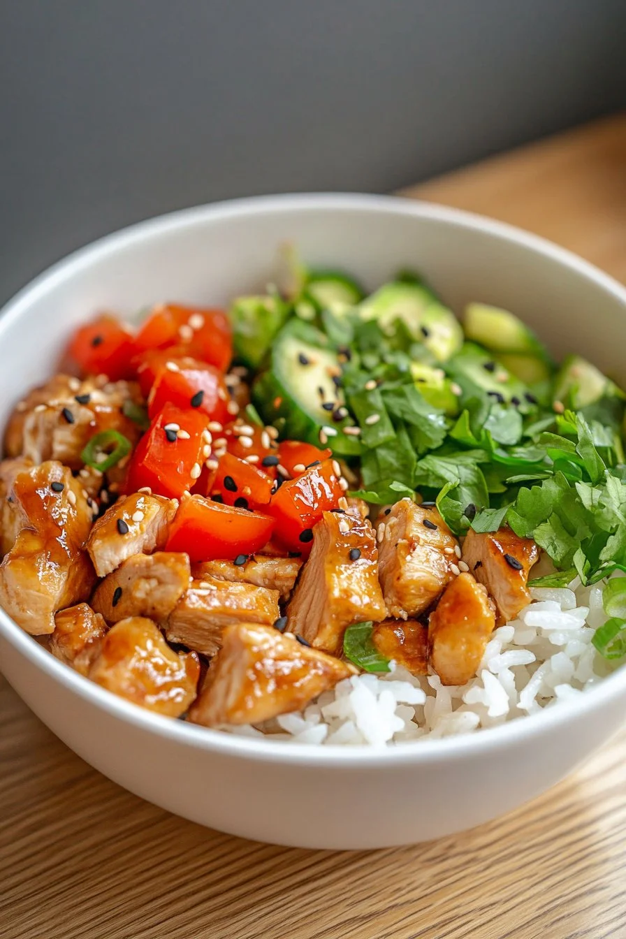 Teriyaki kyckling ris skål