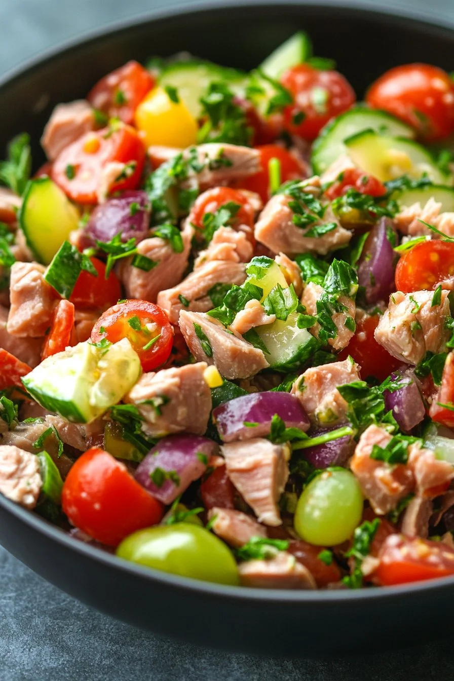 En enkel medelhavstuna sallad