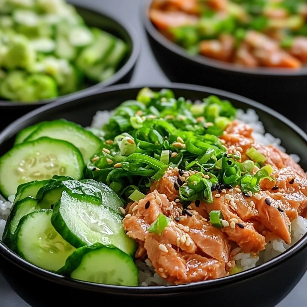 Kryddiga tonfiskrisbowlar med färska ingredienser och smakrika kryddor