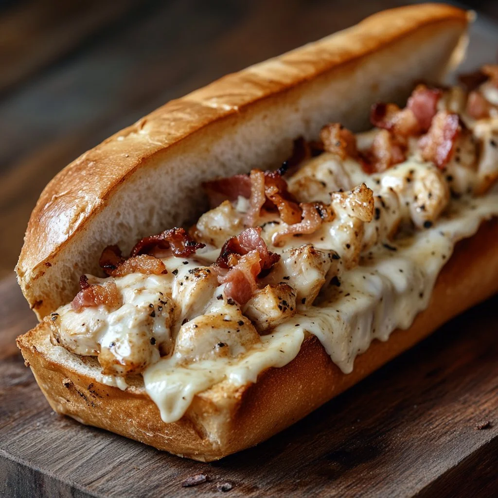 Kylling Bacon Ranch Smörgås med bacon och ranchdressing