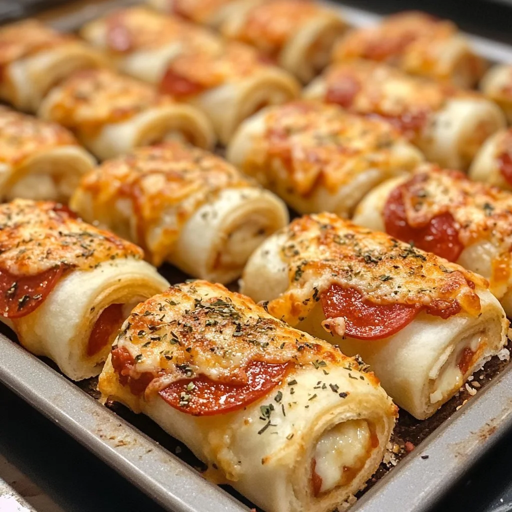 Ostiga pepperoni-pizzarullor, perfekt snacks eller förrätt