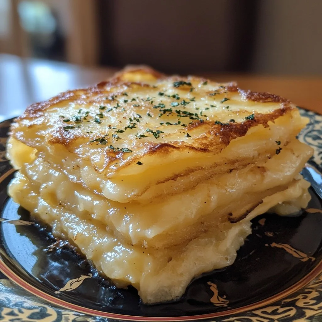 En tallrik med pannkakskåda, en klassisk svensk dessert.
