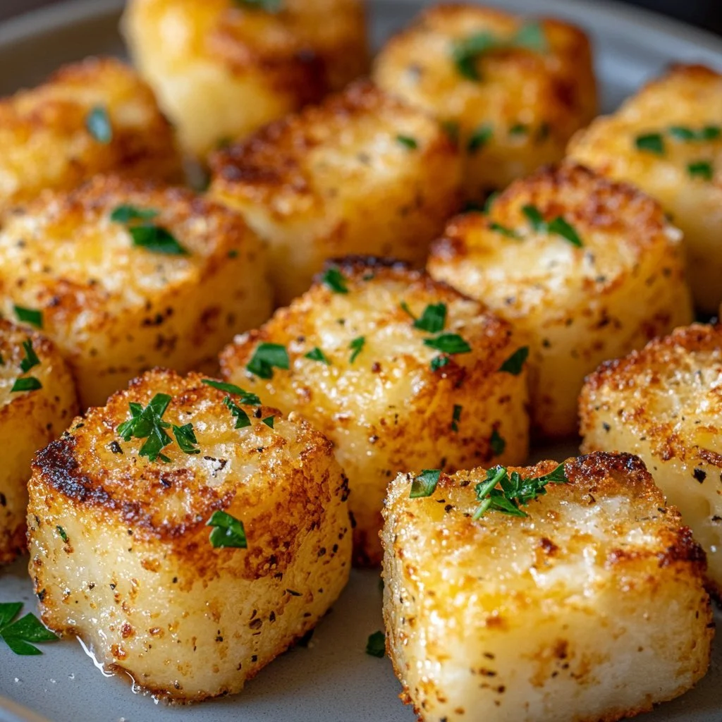 Läckra bitar av parmesanbröd, perfekta för snacks eller måltider.