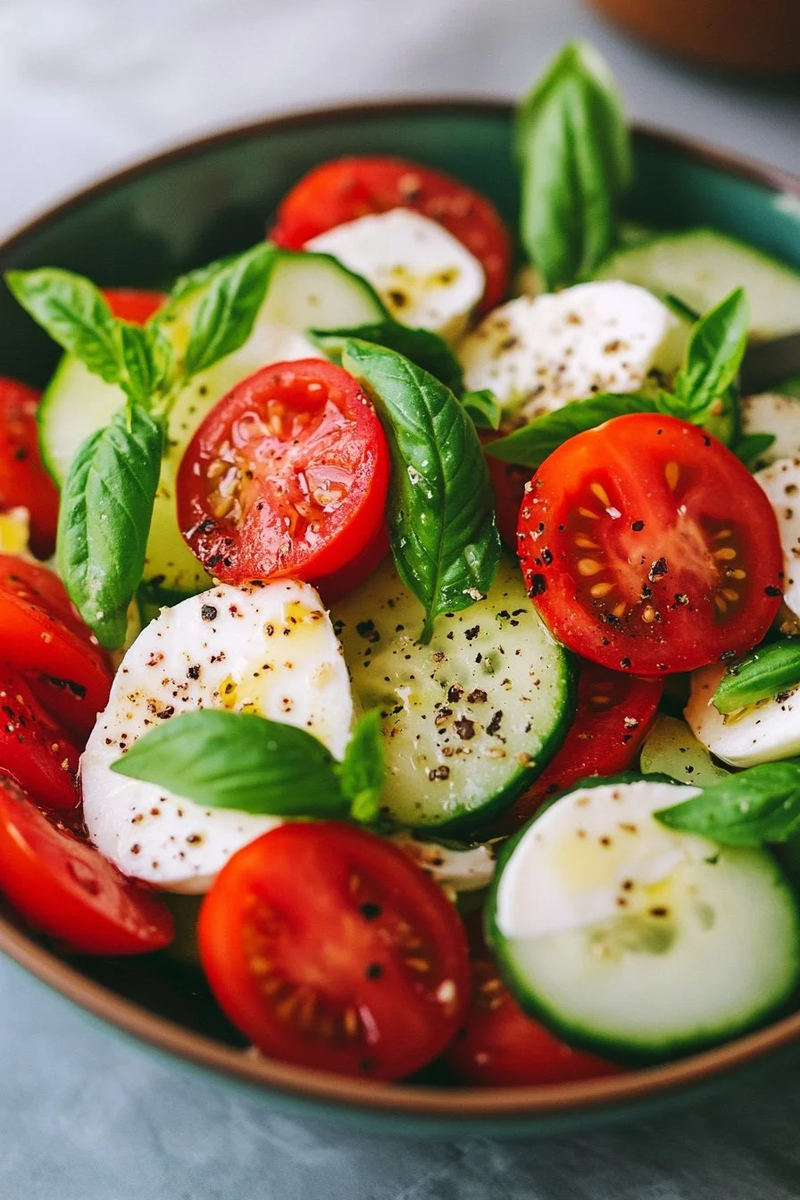 Saftig Gurka Caprese Sallad