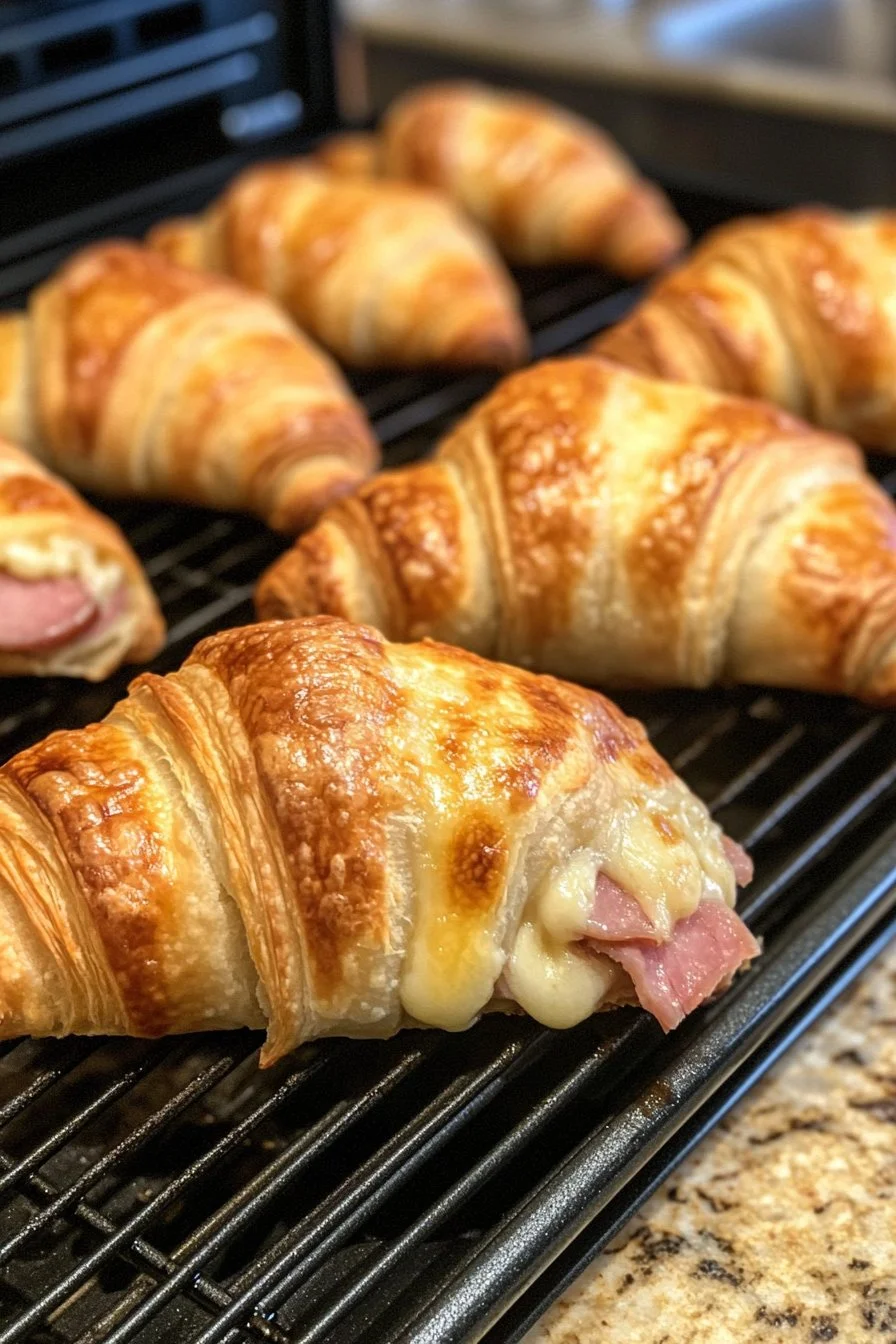 Luftfritös Skinka Ost Croissanter