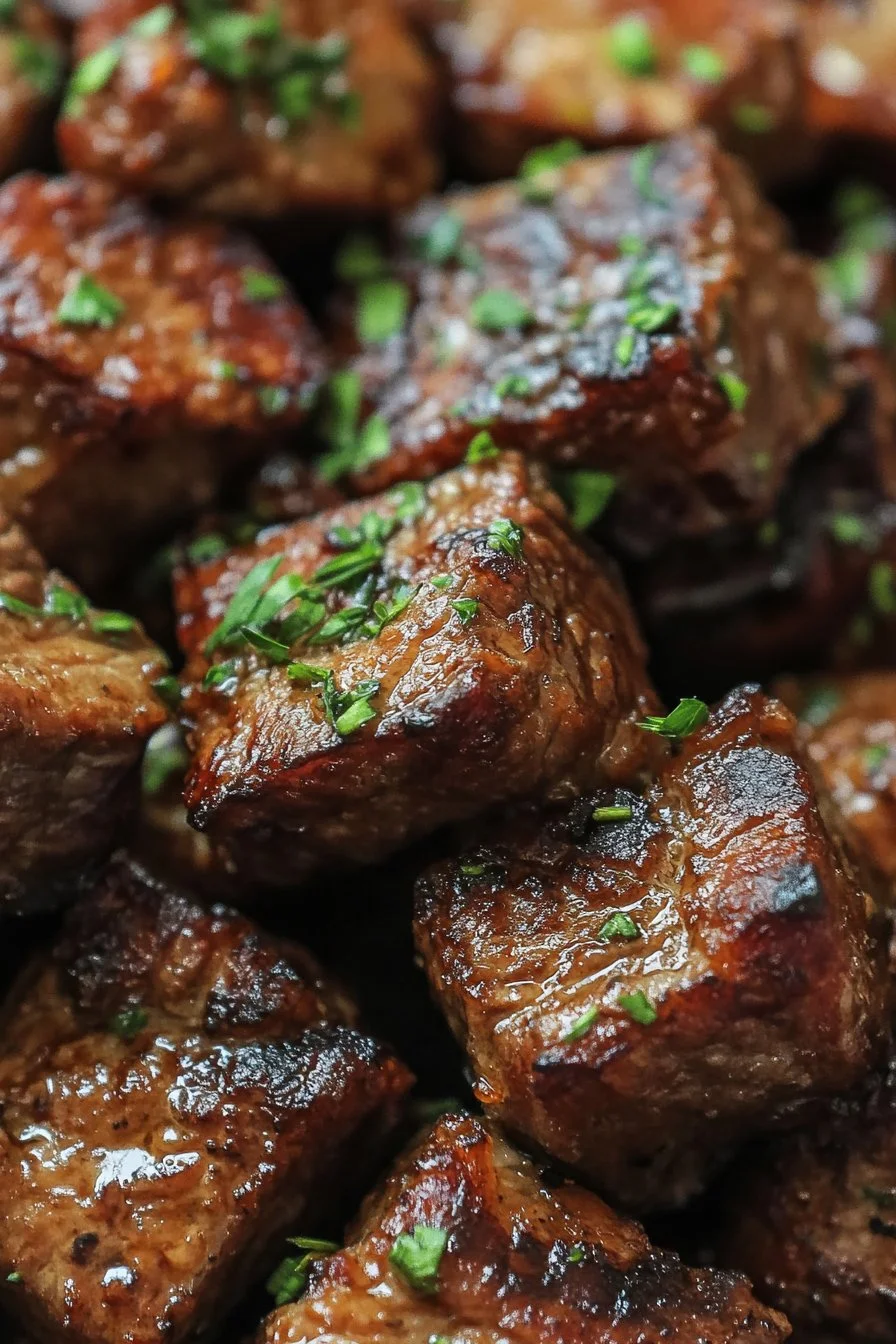 Vitlöks Smör Luftfritös Bitar av Biff