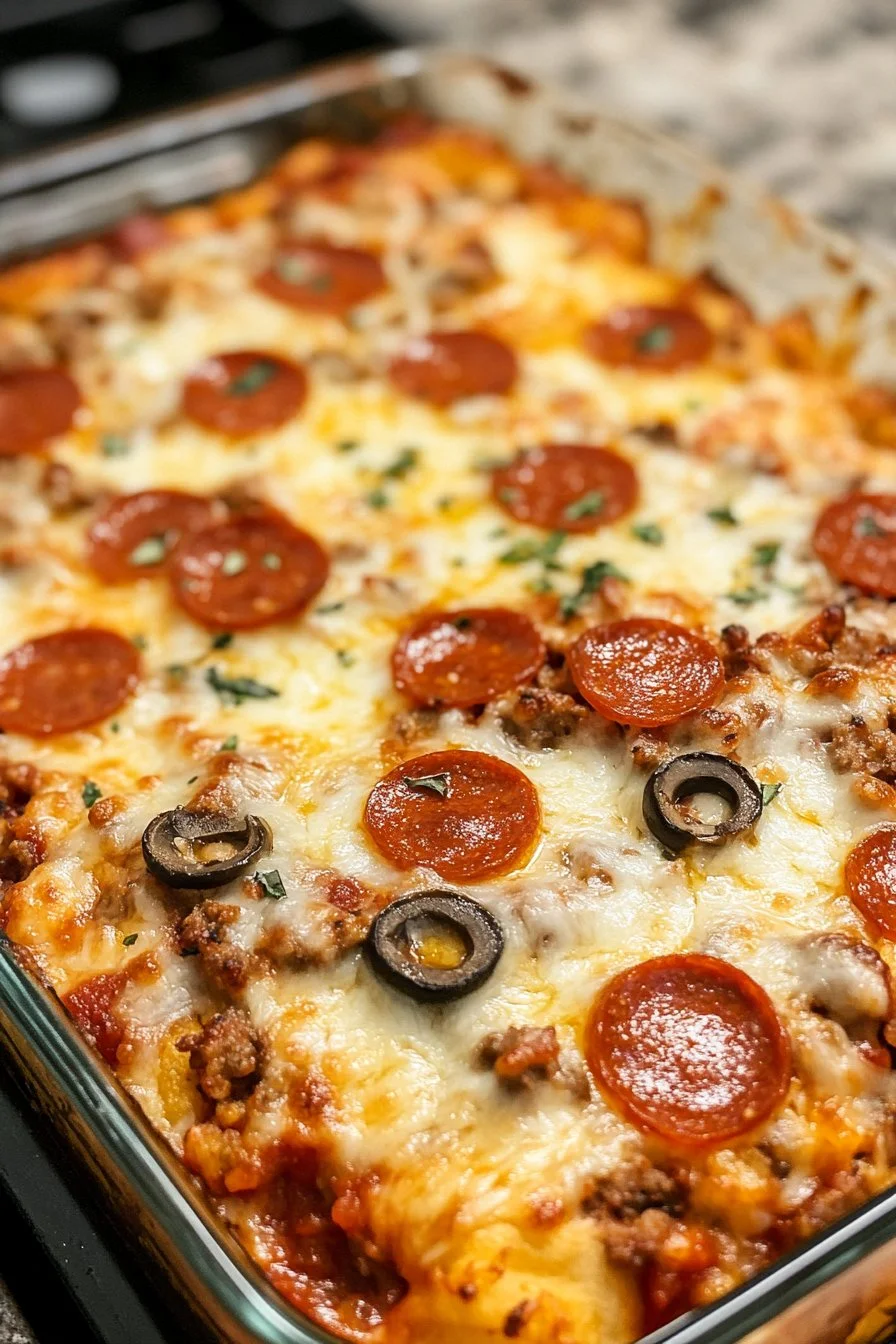 Lätt Låg Kolhydrat Pizza Casserole