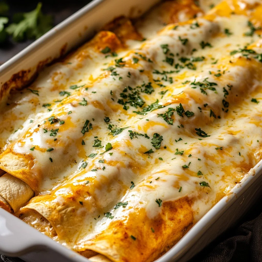 Kyckling Enchiladas med vit sås och hög proteinhalt, perfekt middag