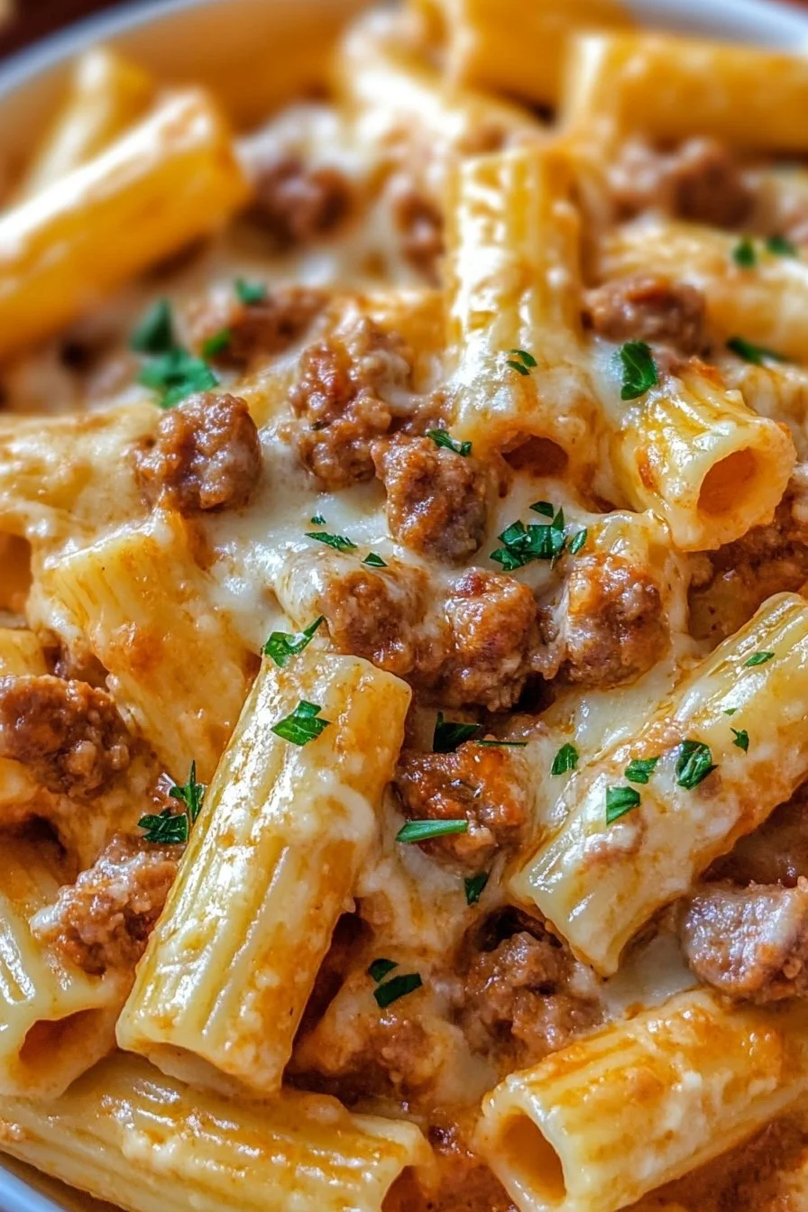 Krämig Korv Rigatoni