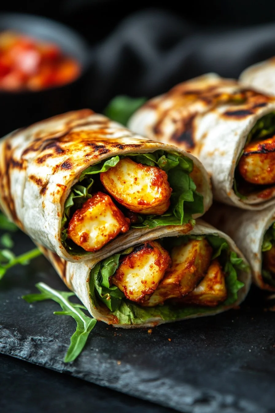 Söta chili halloumi-wraps