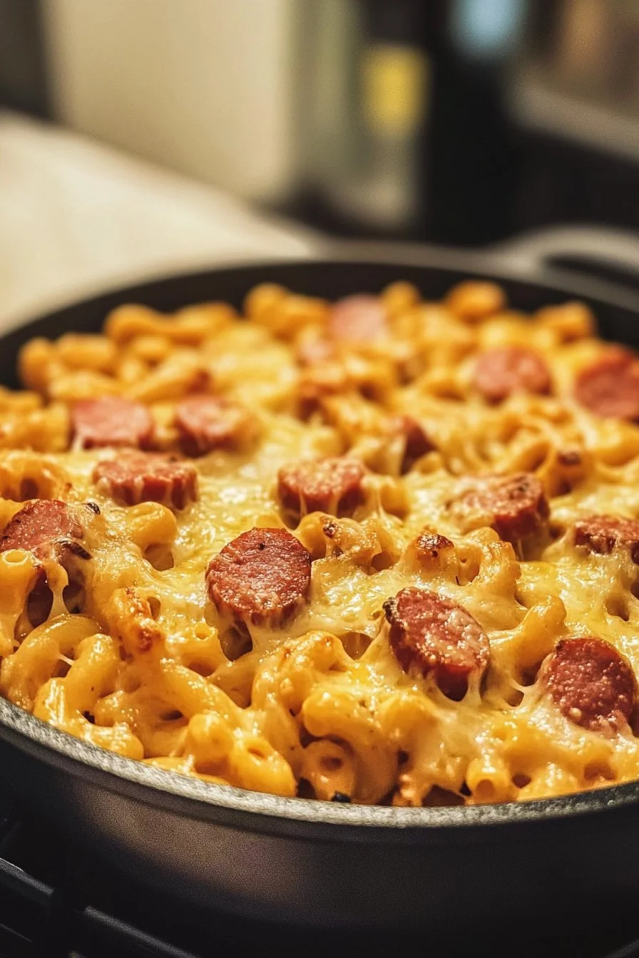 En-pott Kielbasa Pasta och Ost