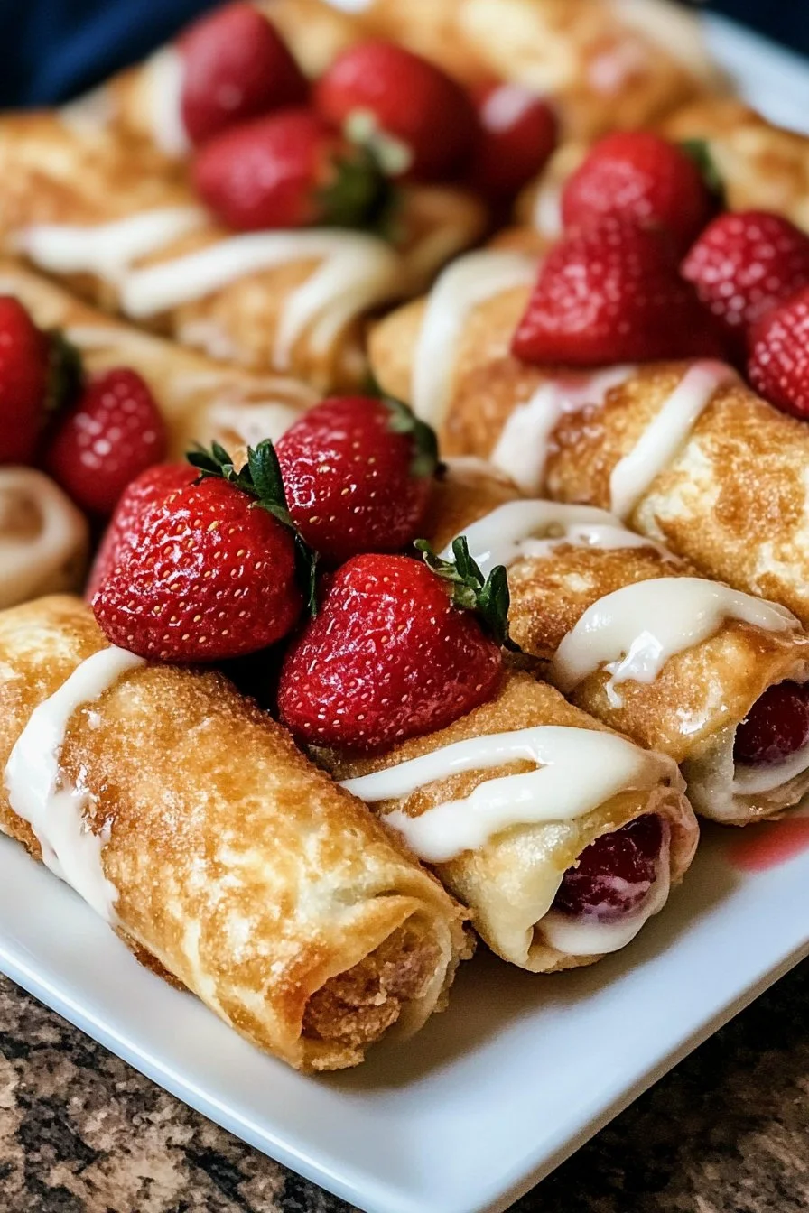 Jordgubbscheesecake-rullar