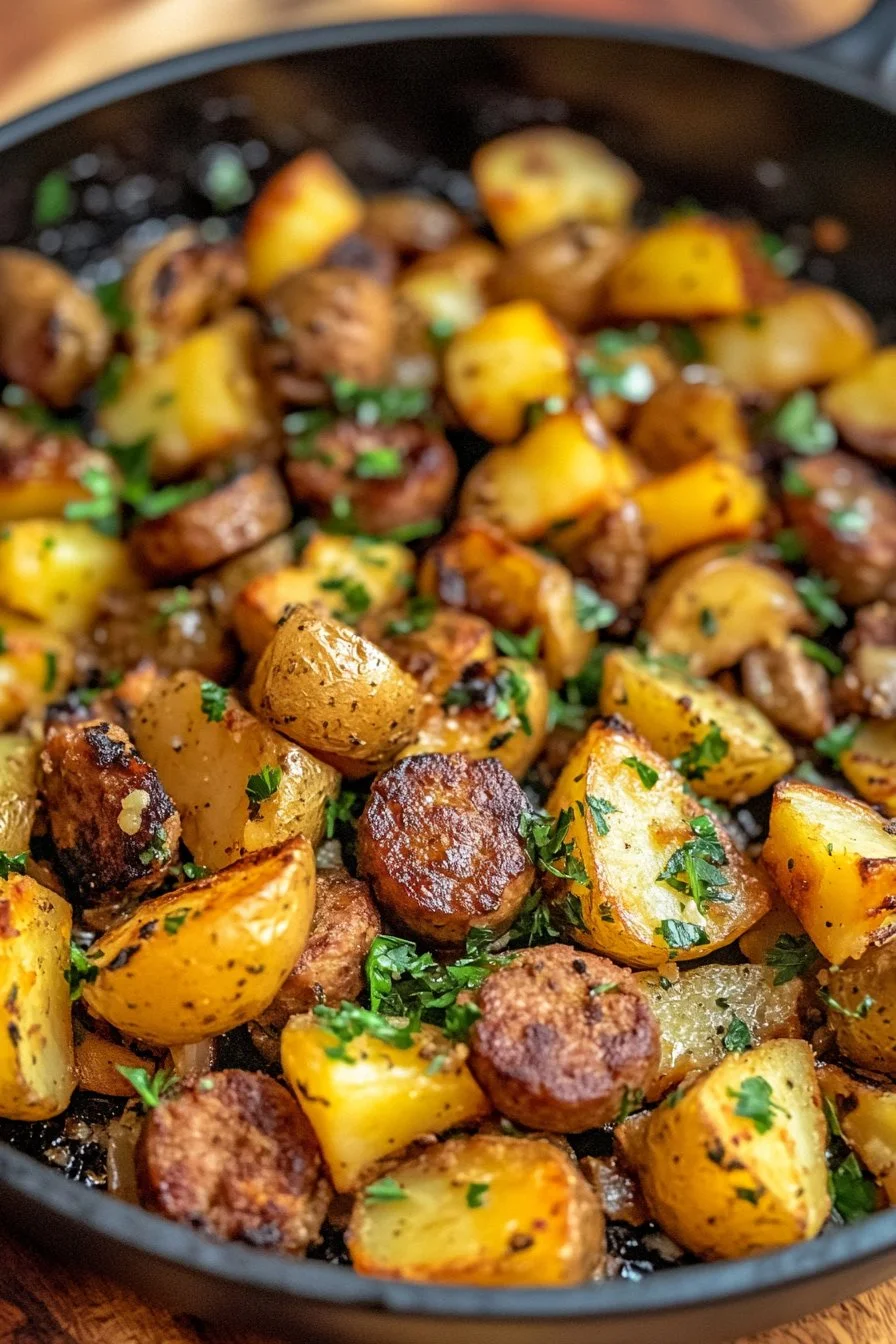 Sydlig friterad potatis och korv