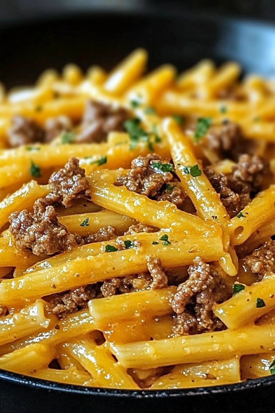 Nötkött och vitlökskrydderpasta