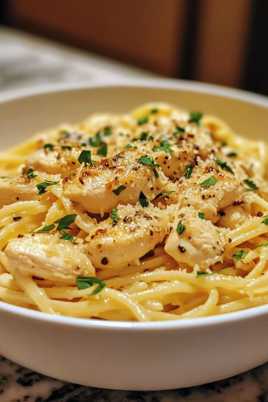 Kyckling Vitlök Parmesan Pasta