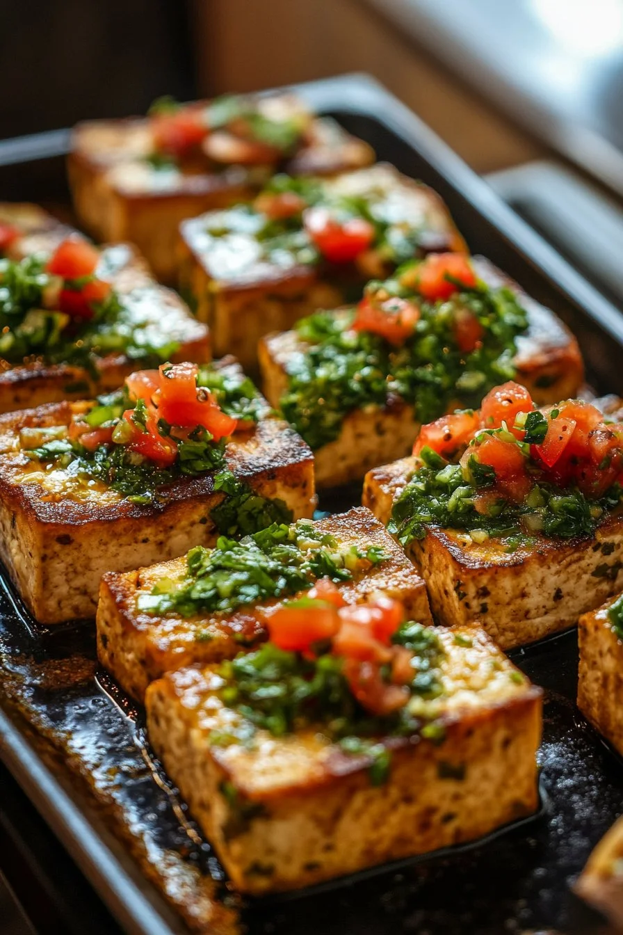Bakad tofu med salsa verde