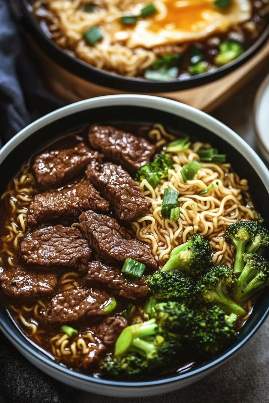 Nötkött och broccoli ramen