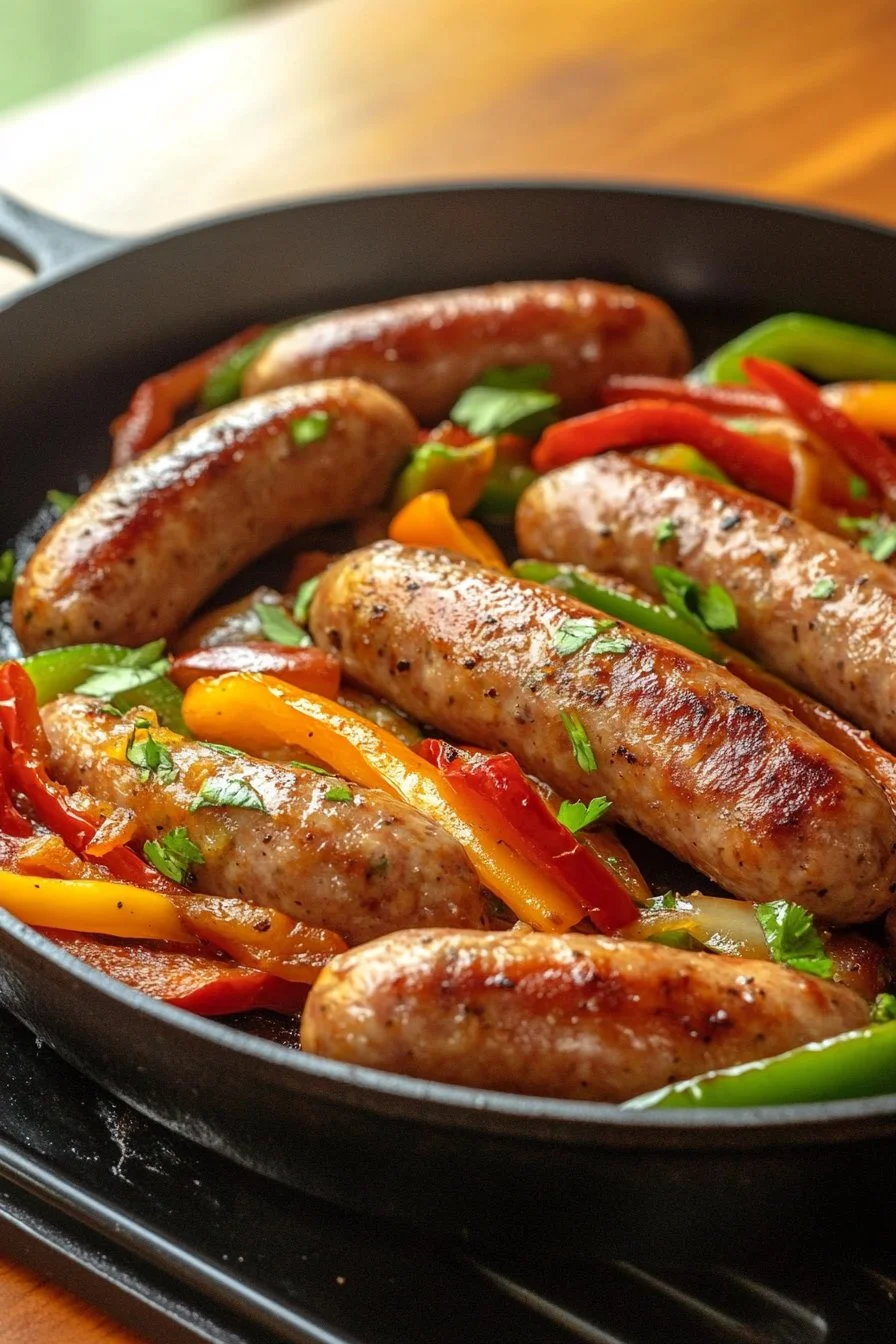 Lätt korv och paprika
