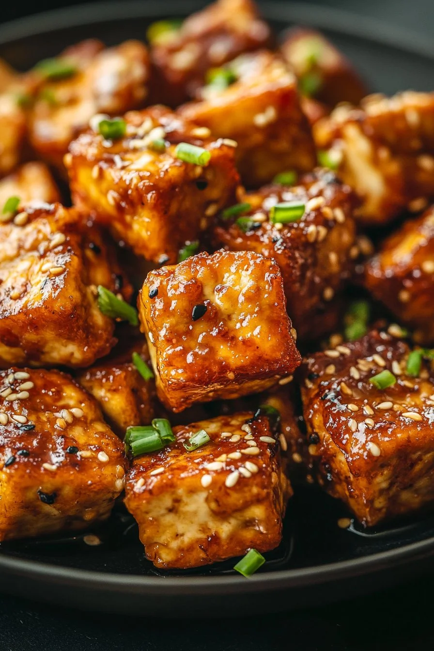 Krispig honungsglasserad tofu