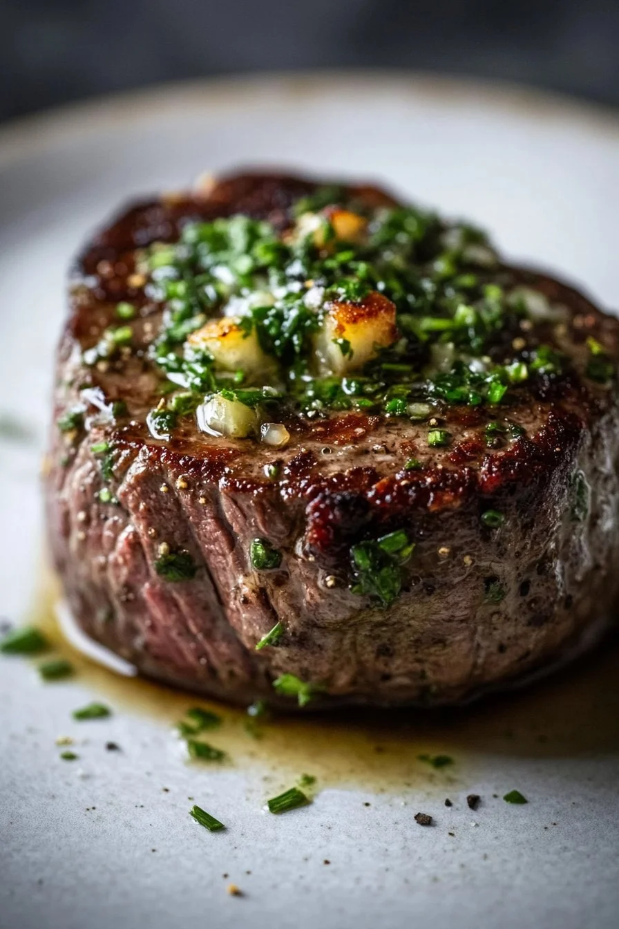 Filet Mignon med Vitlöksörtsmör