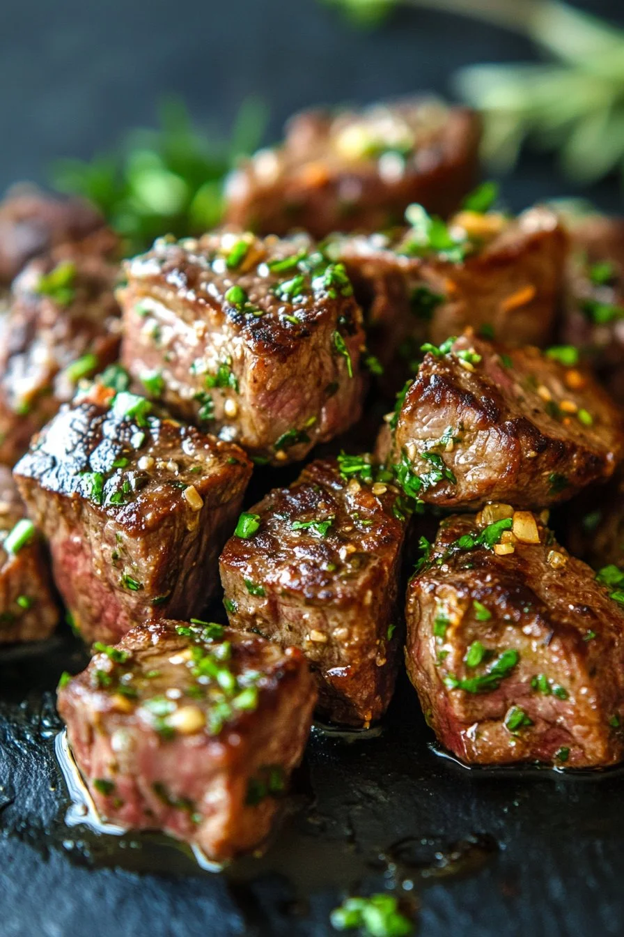 Recept på vitlöks- och smörstekta biffbitar