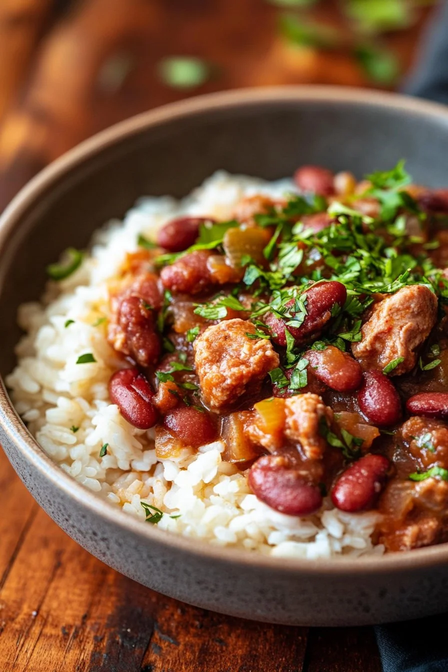 Louisiana röda bönor och ris