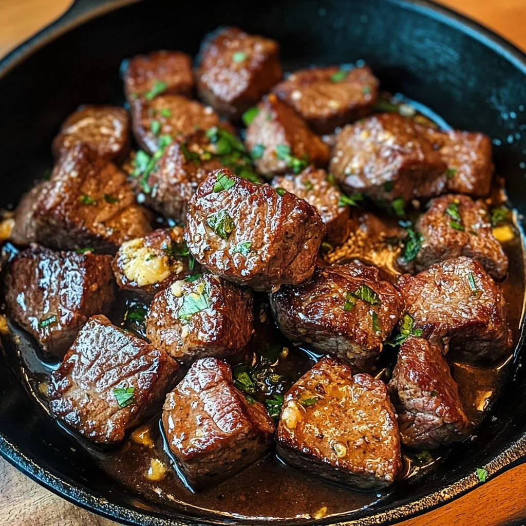 Cowboy Smör Biff Bitar - saftiga bitar av biff i smakrik smörsås.