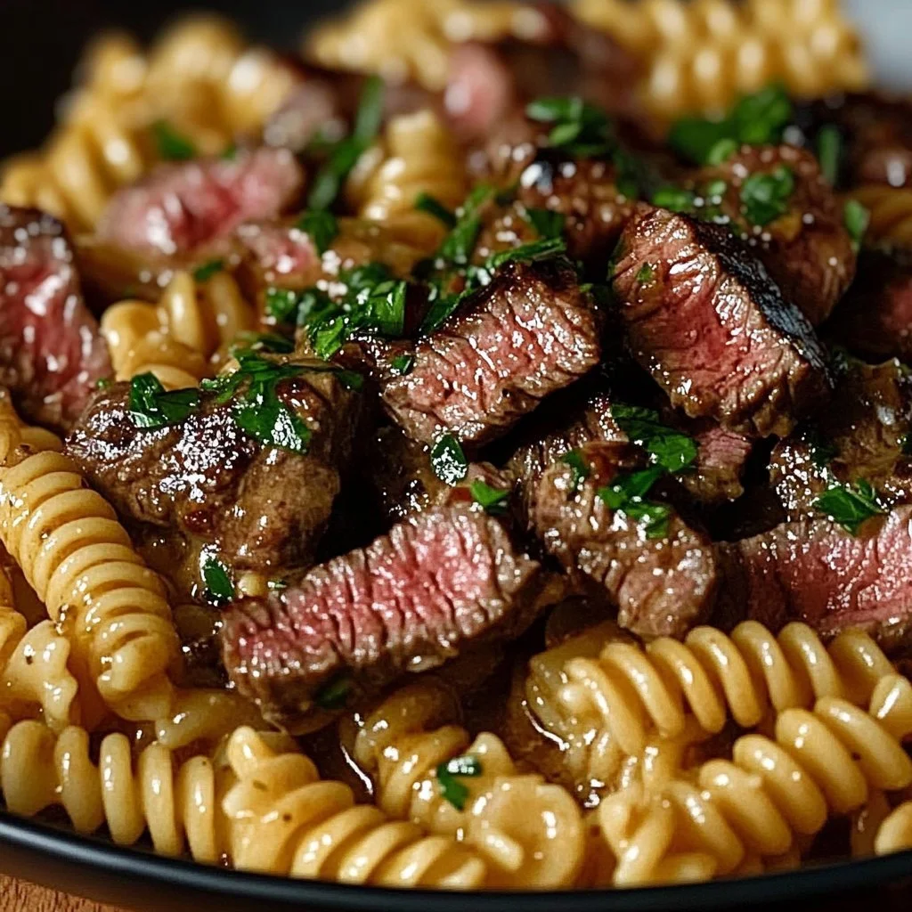 Krämig vitlökssmörstek pasta med färska kryddor