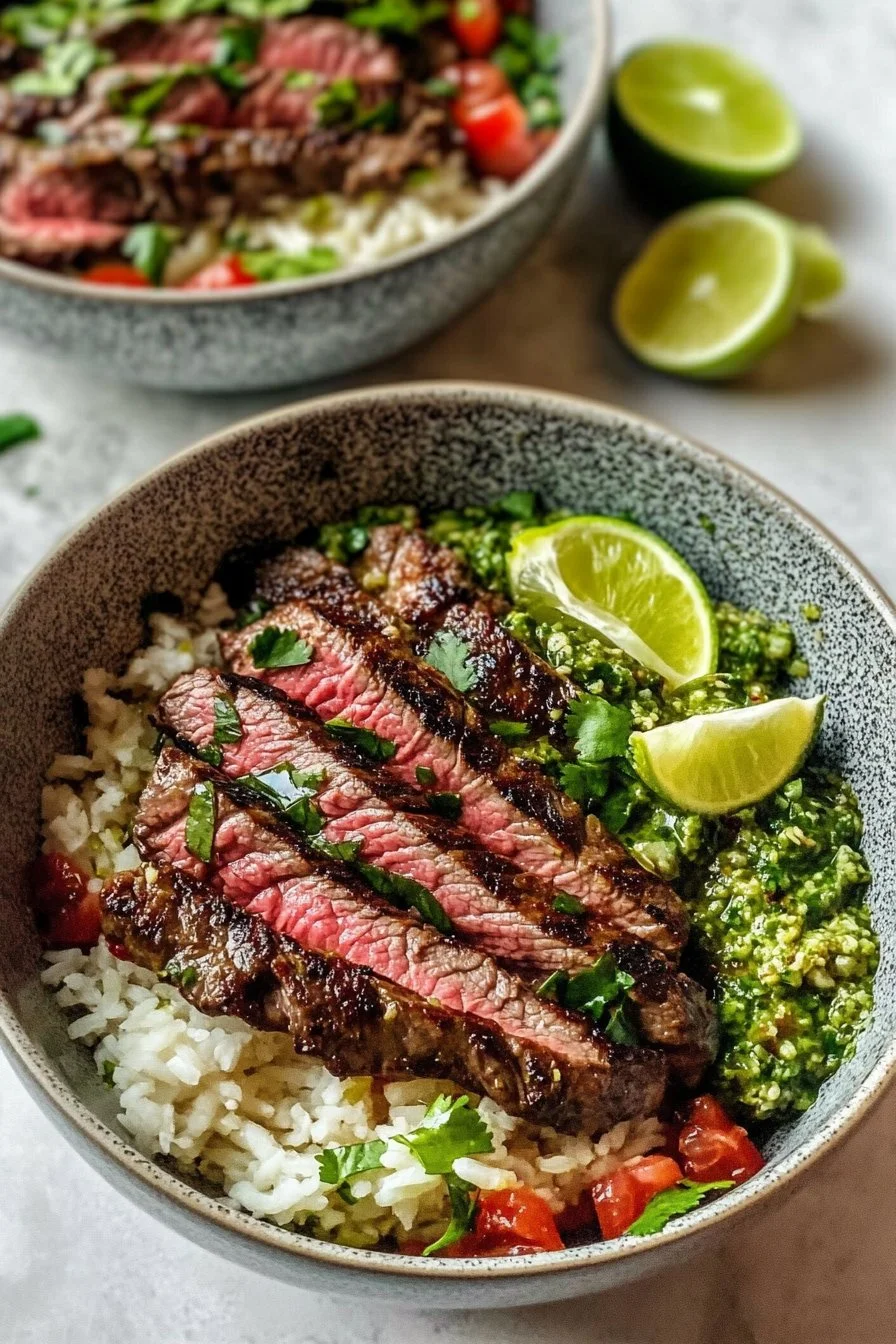 Korianderlimesteakskålar