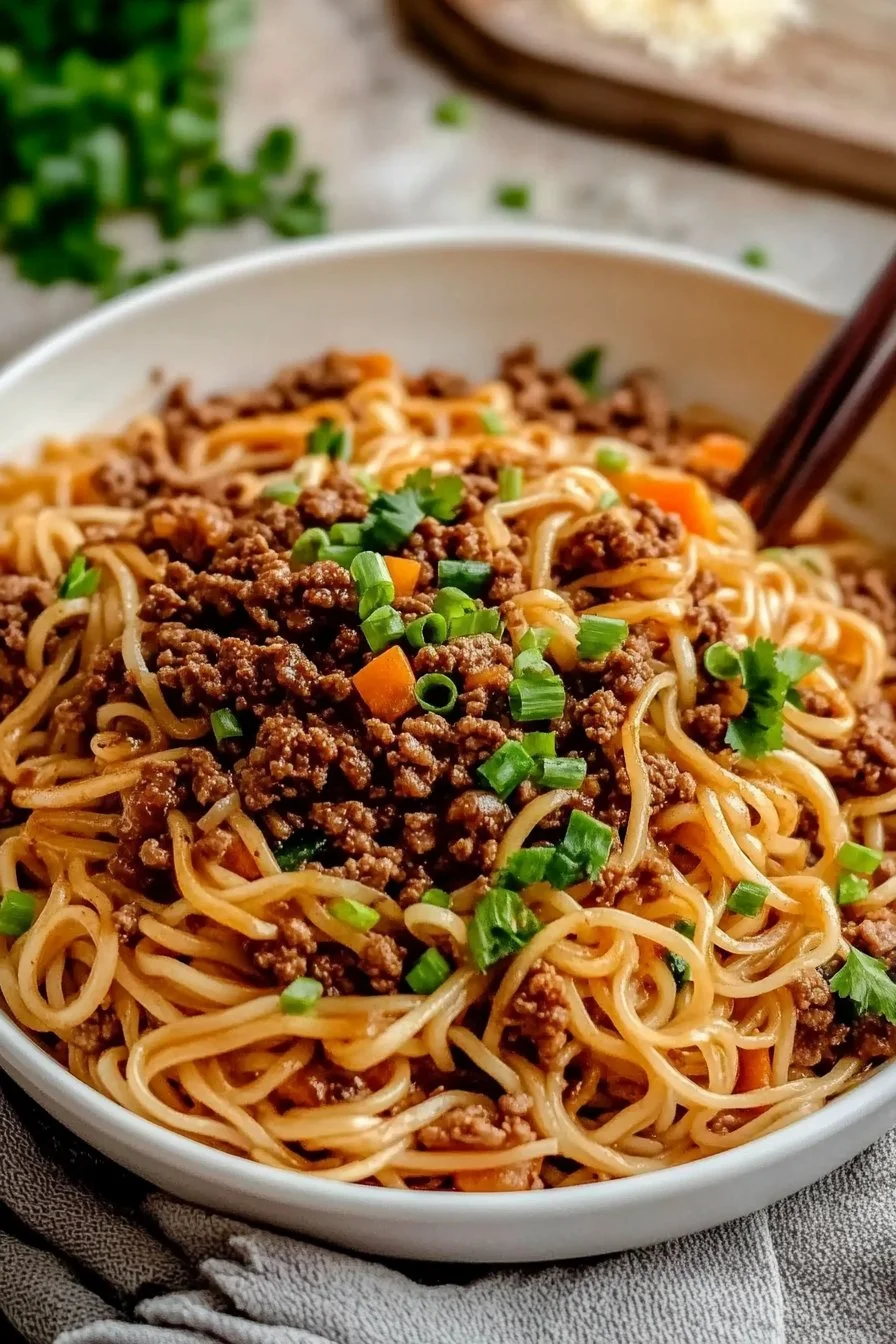 Enkel Mongolisk Nötköttnudlar Recept