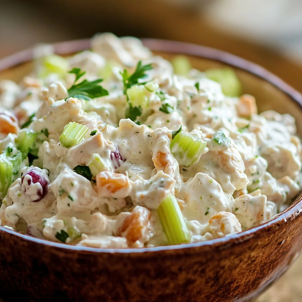 Högprotein kycklingsallad med färska grönsaker och kryddor