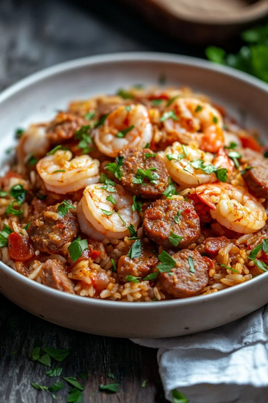 Räkor och Korv Jambalaya