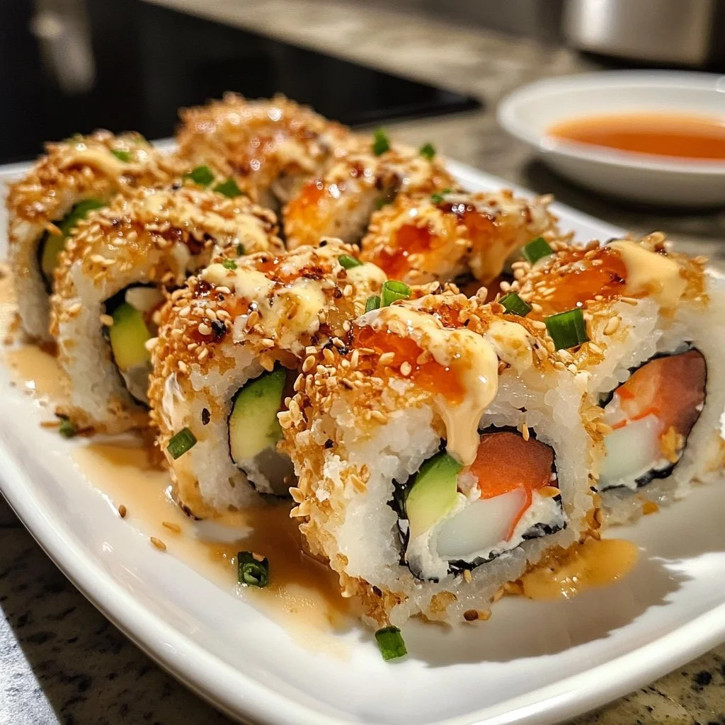 Krispigt rullat sushi med färska ingredienser och smakfulla detaljer