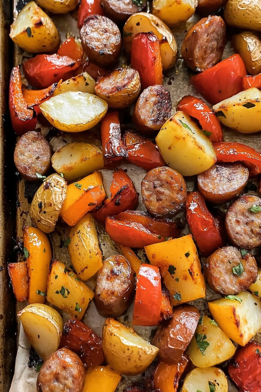 Plåtugn Korv, Paprika och Potatis
