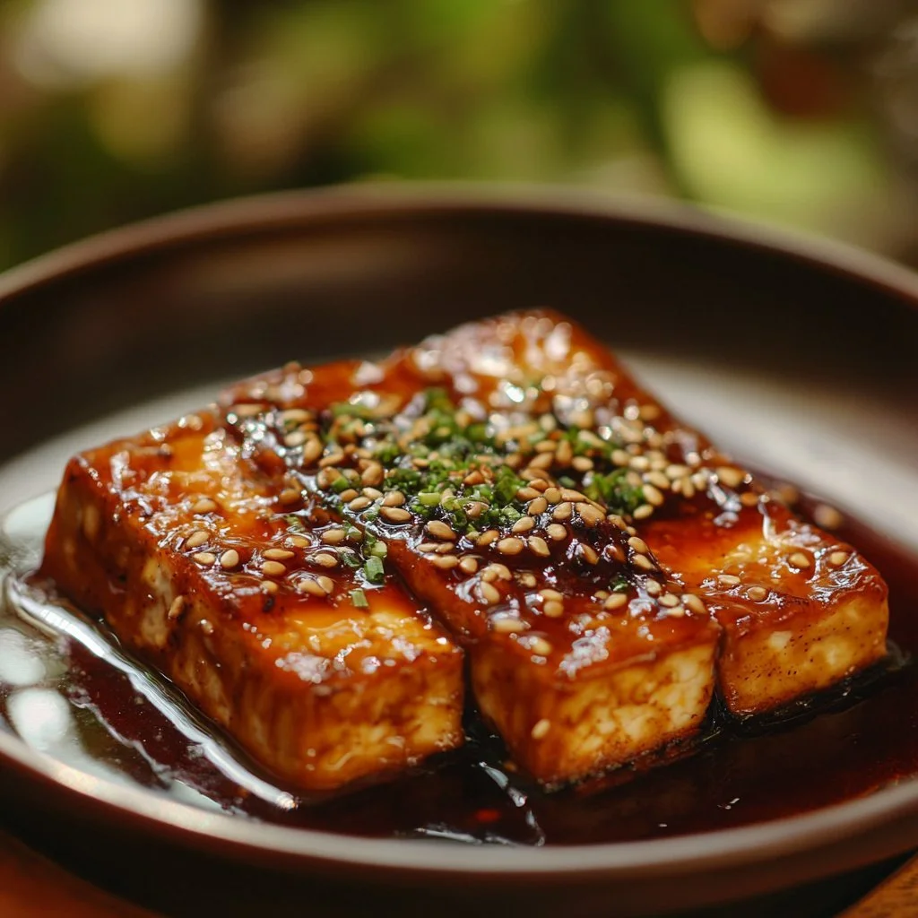 Läckra tofu-glaze som ger smak och färg åt veganska rätter