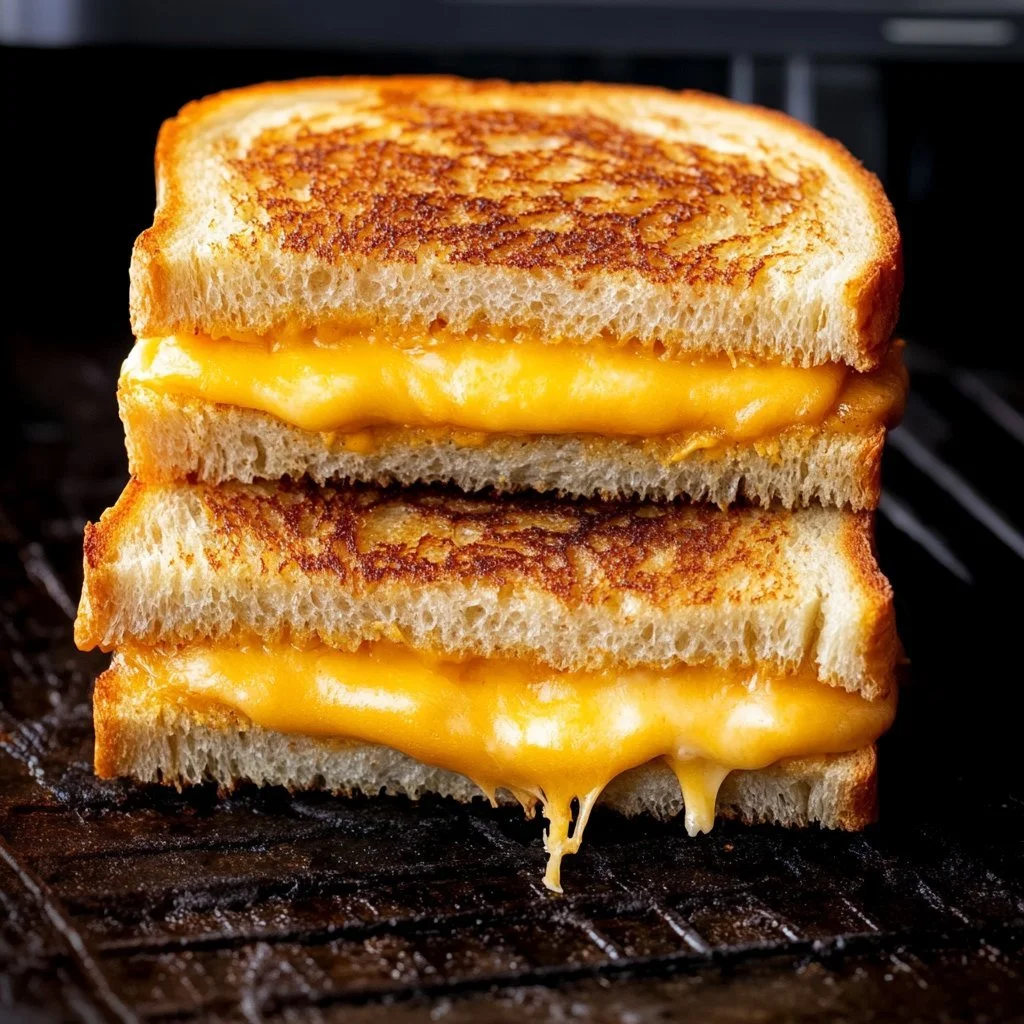 Luftfrityrkeso med grillad ost tillagad i luftfritös