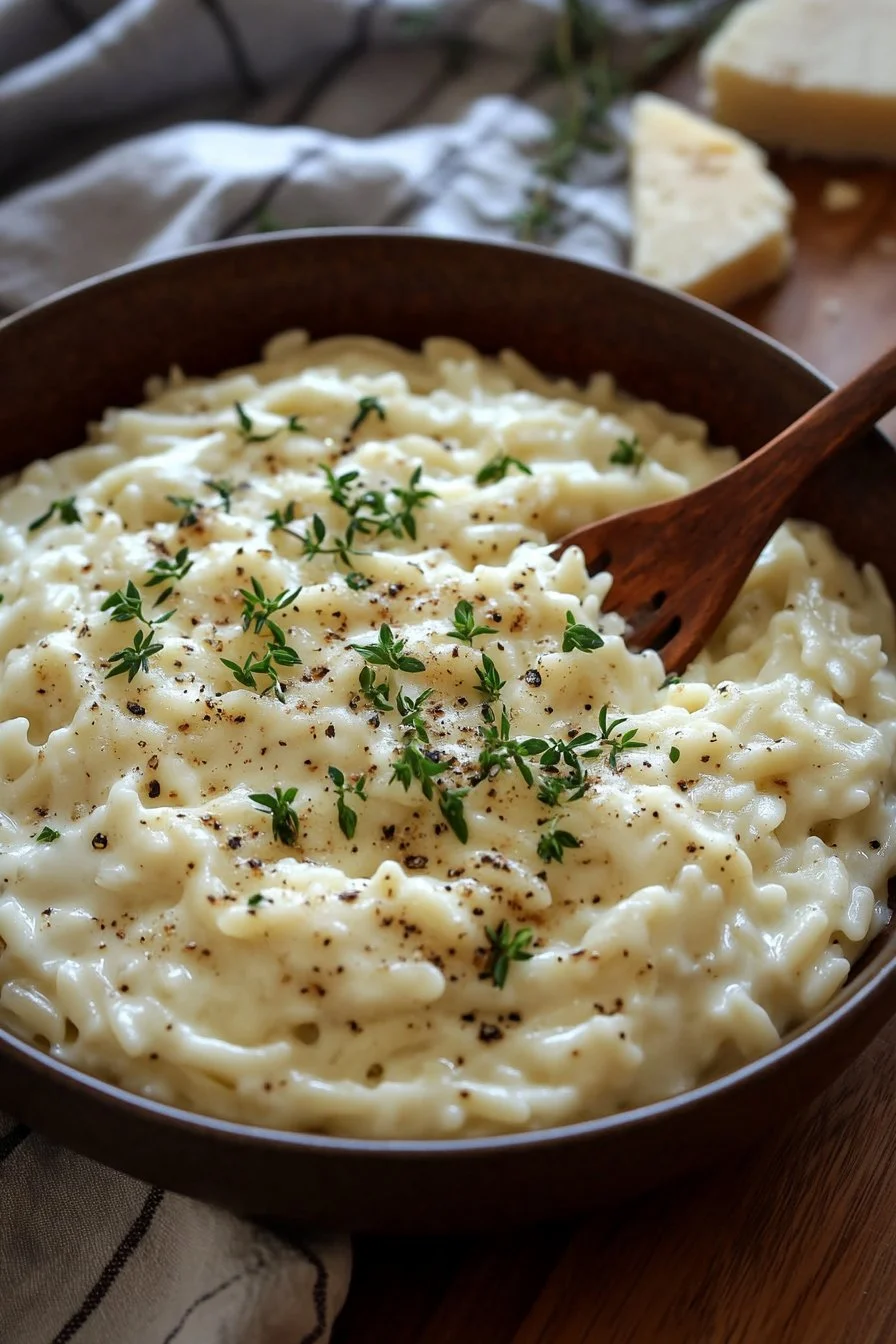 Krämig Cottage Cheese Orzo