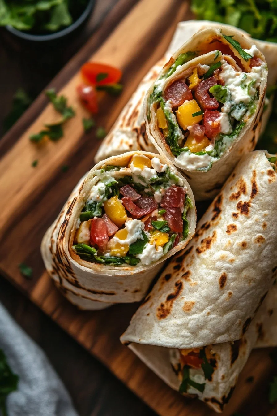 Keso-inbakade wraps