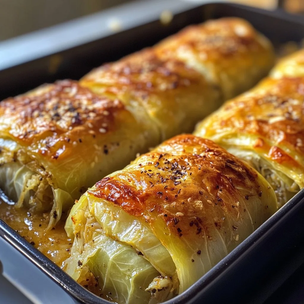 Polska kålrulletter med fyllning av kött och ris på en tallrik